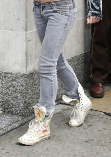 Emma Watson Extra High Floral Chucks The Shoes