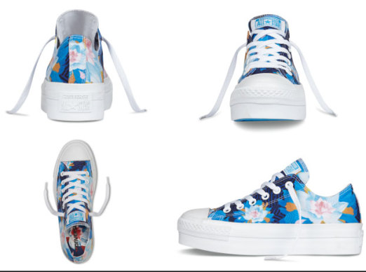 Converse All Star Blue Flower Print