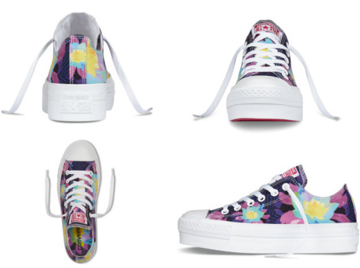 Converse All Star Purple Flower Print