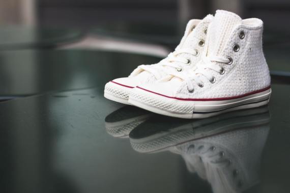 Knitted White High Top Womens Converse Chuck Taylor All Star