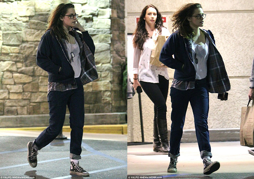 Kristen Stewart in Black Hi Top Chucks